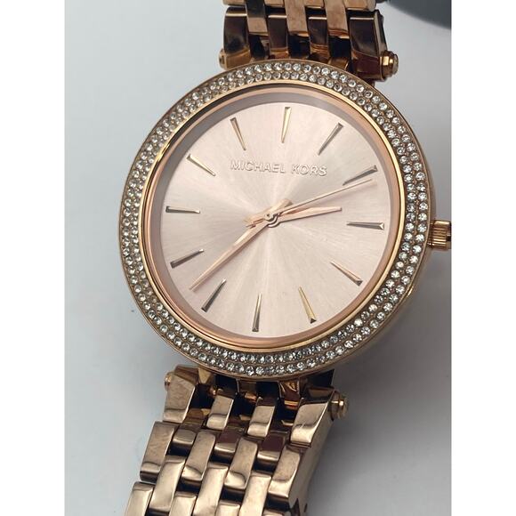 Michael Kors Women's Darci Rose Gold Tone Watch 39mm New Battery - Wrist 5.5 WR - Picture 3 of 10